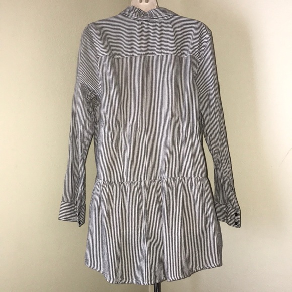 NWOT Peplum tunic striped button down long sleeve - Picture 8 of 8